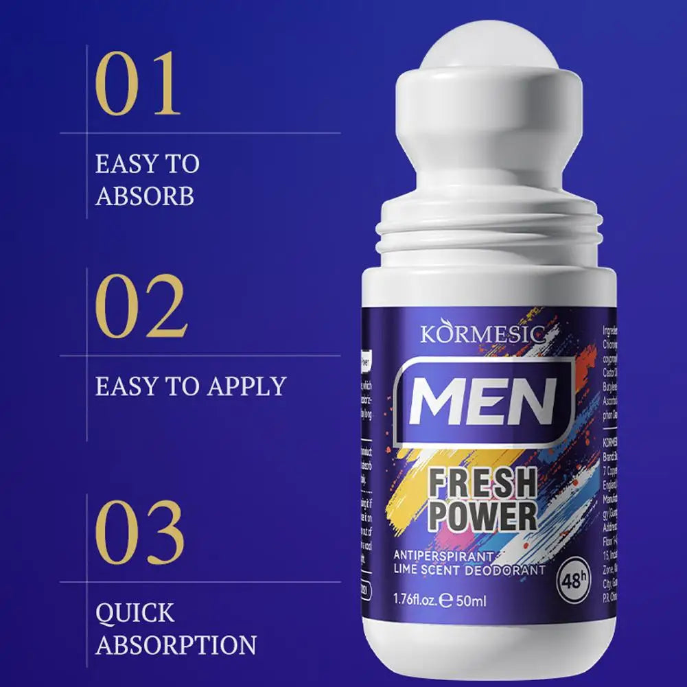 Herren Roll-on Deodorant Antitranspirant 48H Langanhaltender Frischer Limettenduft Schweißschutz Körperduft Geruchskontrolle