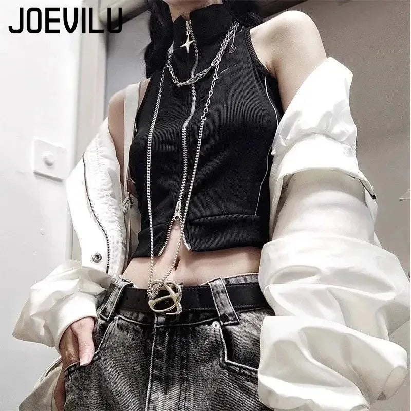 Punk Gothic Jacke Frauen Harajuku Retro Rock Weste Anzug Mantel Sexy Halloween Kostüm Party Kleidung Outfit Schwarz Gothic Kleidung