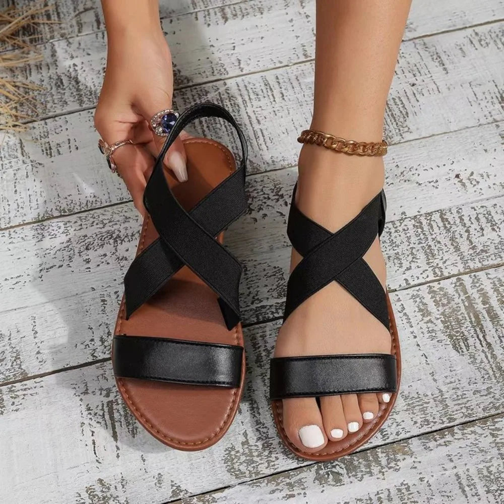 Designer-Sommerparty-Damenschuhe, Sandalen mit rutschfester Gummisohle, Damen-Strandschuhe, Damenschuhe in Übergröße, Retro-Schuhe