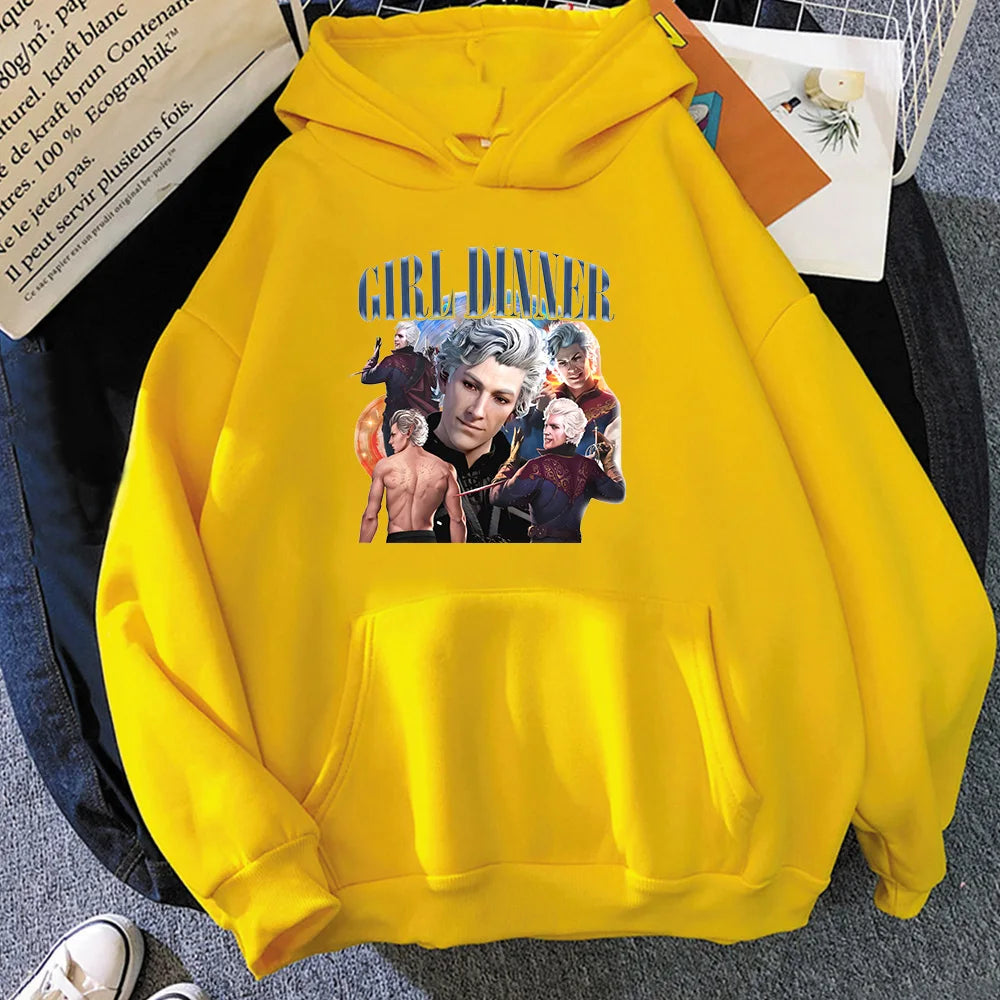 Baldur's Gate 3 Hoodies Grafikdruck mit Kapuze, bequemes Fleece-Sweatshirt, langärmelig, Harajuku-Kleidung, Moletom, süßer Kapuzenpullover