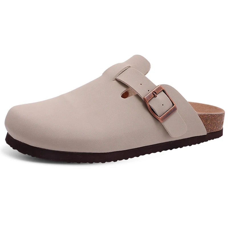 Crestar Damen-Clogs, Pantoletten, Kork-Clogs, Hausschuhe, Herren, Outdoor-Pantoletten, Wildleder-Clogs, Schuhe mit Fußgewölbeunterstützung, Mule-Leder-Clogs, Sandale
