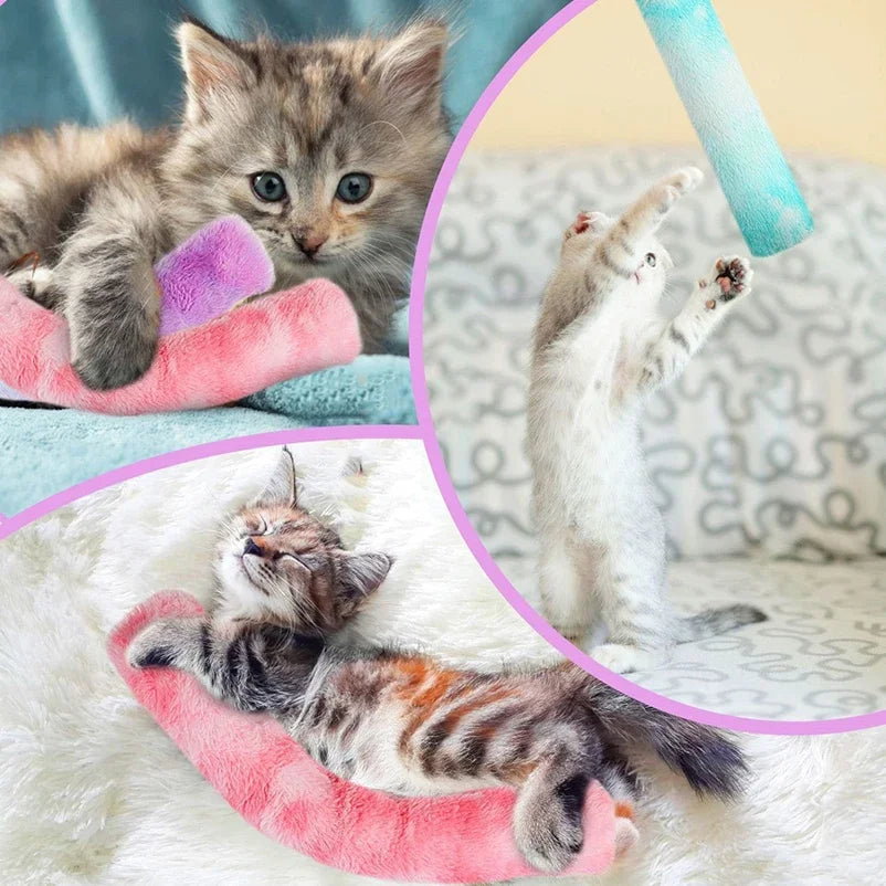 Katze Plüsch Farbverlauf Kissen Spielzeug Kauen und necken Stöcke, Beiß stangen, Selbst unterhaltung Katzen spielzeug Kissen