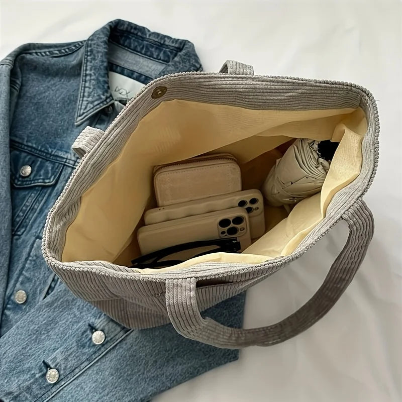 Damen-Schultertasche aus Cord, lässige modische Handtasche mit großem Fassungsvermögen zum Ausgehen, Geldbörsen und Handtaschen, Designer-Tasche