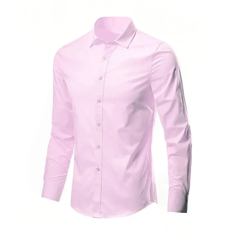 Herren-Langarm-Freizeithemd im koreanischen Stil, Business-formelles Slim-Fit-Hemd in weißer Farbe für Frühling und Herbst