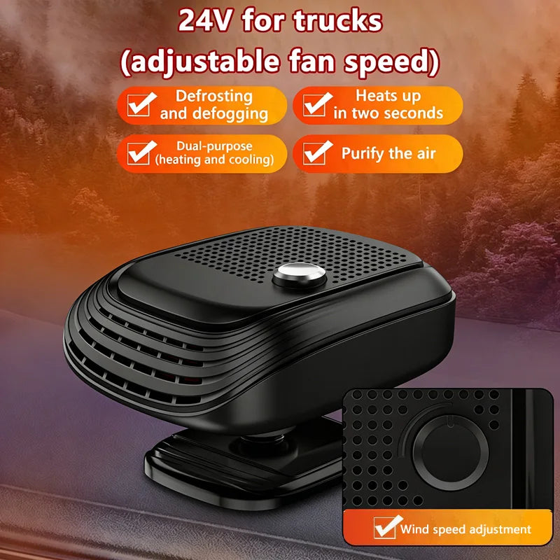 360 °   Rotierender Winter-Schnellheizer für Autos 12V/24V Autoheizlüfter Große Blasfläche Einstellbare Windgeschwindigkeit Windschutzscheiben-Entnebelung 2026
