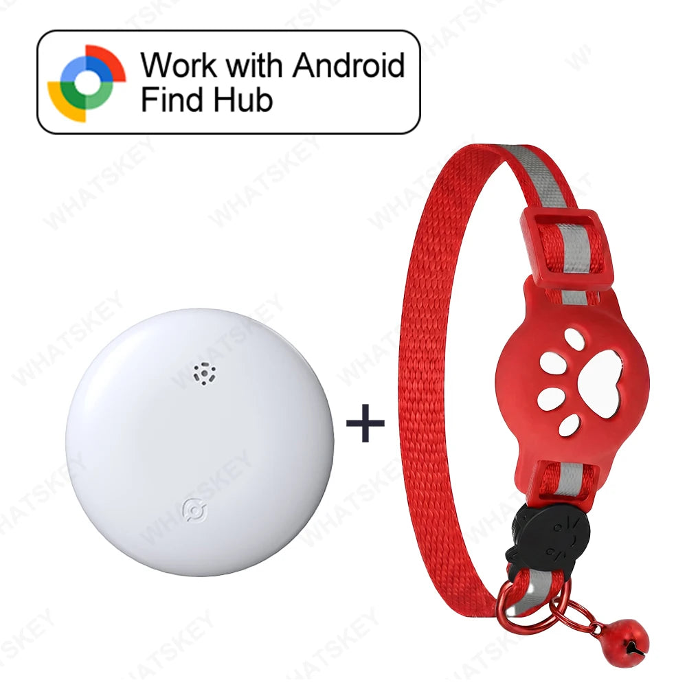 Verstellbares Haustier-Halsband mit GPS-Tracker, Google Find My Android Finder, Ortungsgerät-Set, Haustierzubehör, Elektronische Geräte für Katzen und Haustiere