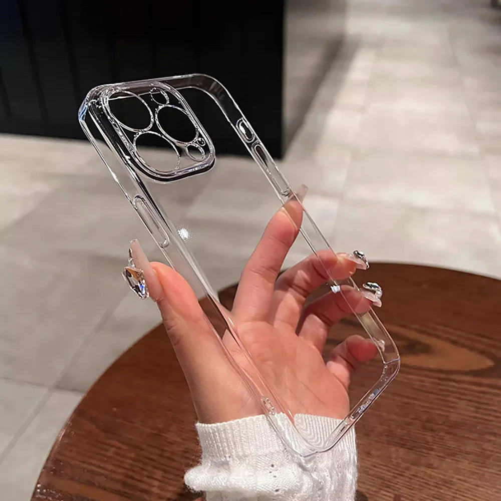 Transparente Hülle für iPhone 17 16 15 14 11 12 13 Pro Max 7 8 15 16 Plus X XR XS Max Air SE 2020 2022 iPhone11 Stoßfeste Schutzhülle Funda