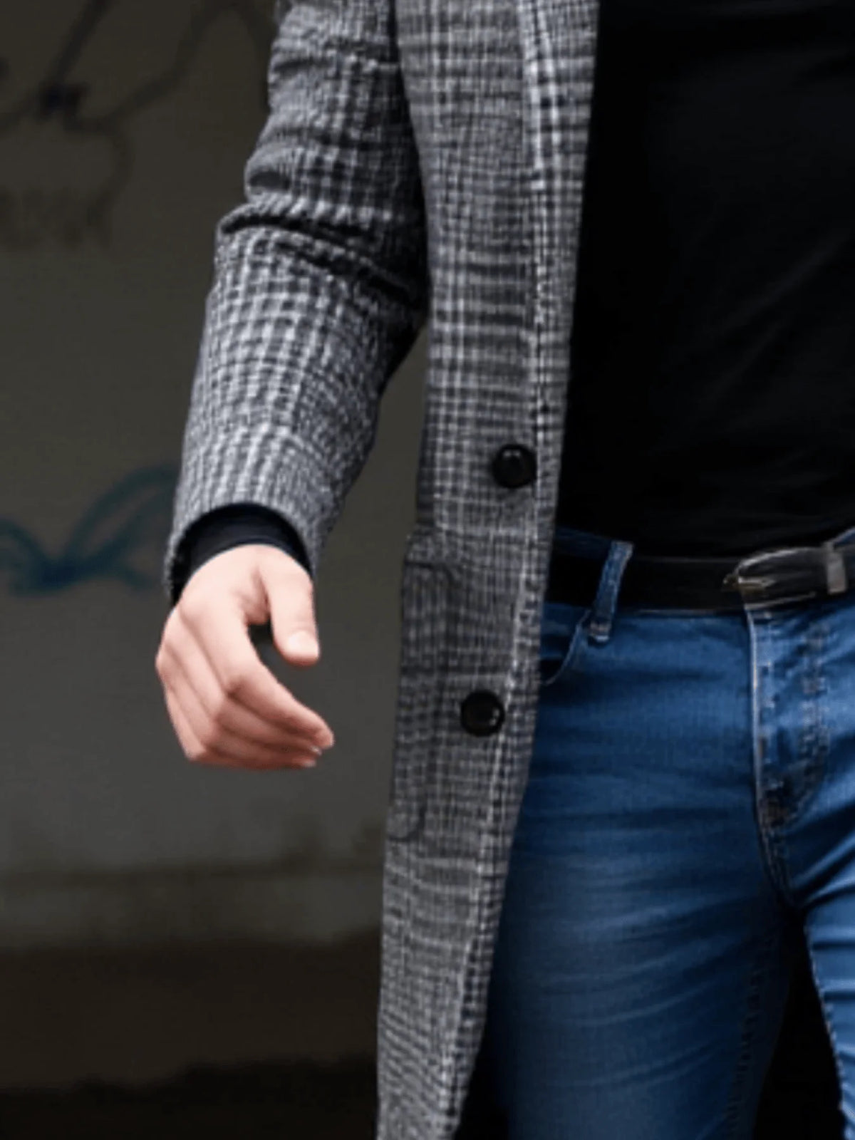 Neuankömmling Herren-Mantel aus karierter Wolle, einreihig, verdickt, mit Futter, EU-Größen, Winter, Pendeln, Outdoor-Stil