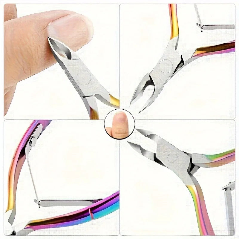 1 Stück bunte Scherenzange, Clipper-Zange, bunter Nagelhaut-Entferner für abgestorbene Haut, transparentes Nail-Art-Werkzeug für Schönheitssalon