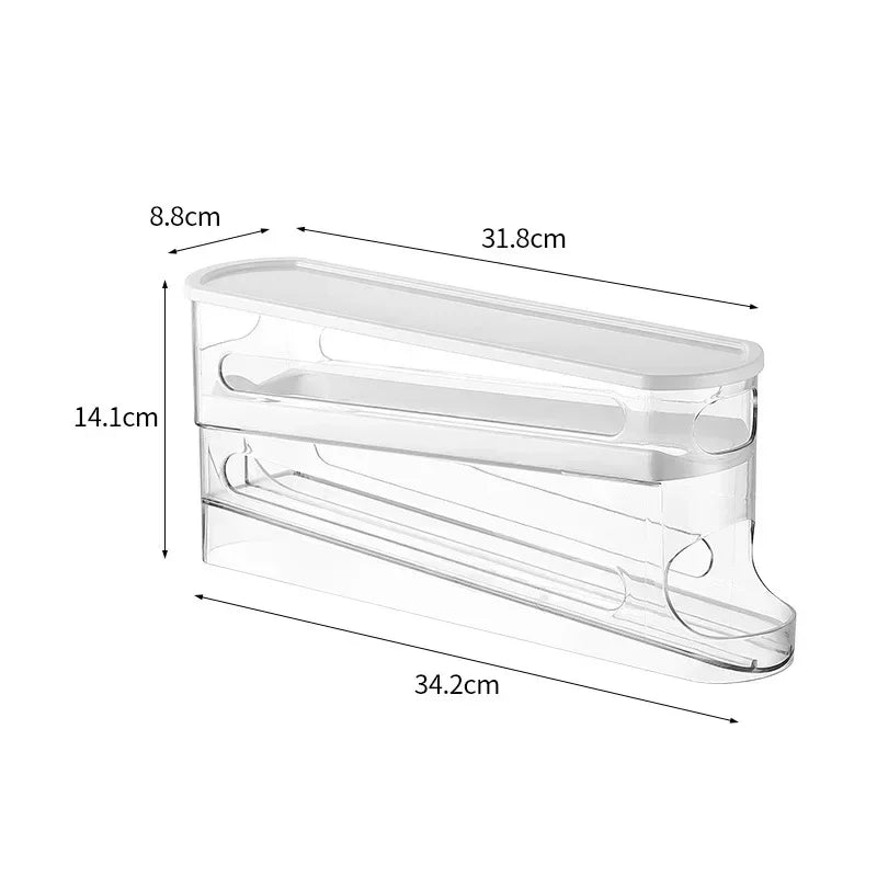 Doppelschicht Kühlschrank Ei Aufbewahrungsbox Automatische Rollende Eier Halter Rack Leiter Stil Kühlschrank Eier Spender Ei Organizer Halter