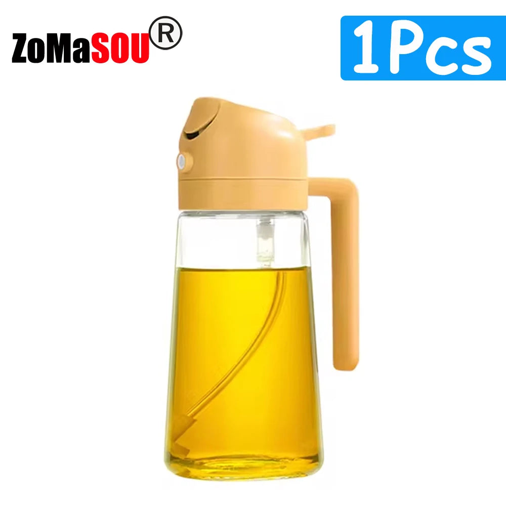1-4 Stück 2-in-1-Sprühgerät, Ausgießer, Öl, leere Flasche, Kunststoff-Ölbehälter, Spender, Verdampfer, Küche, Grill, Camping, Kochutensilien