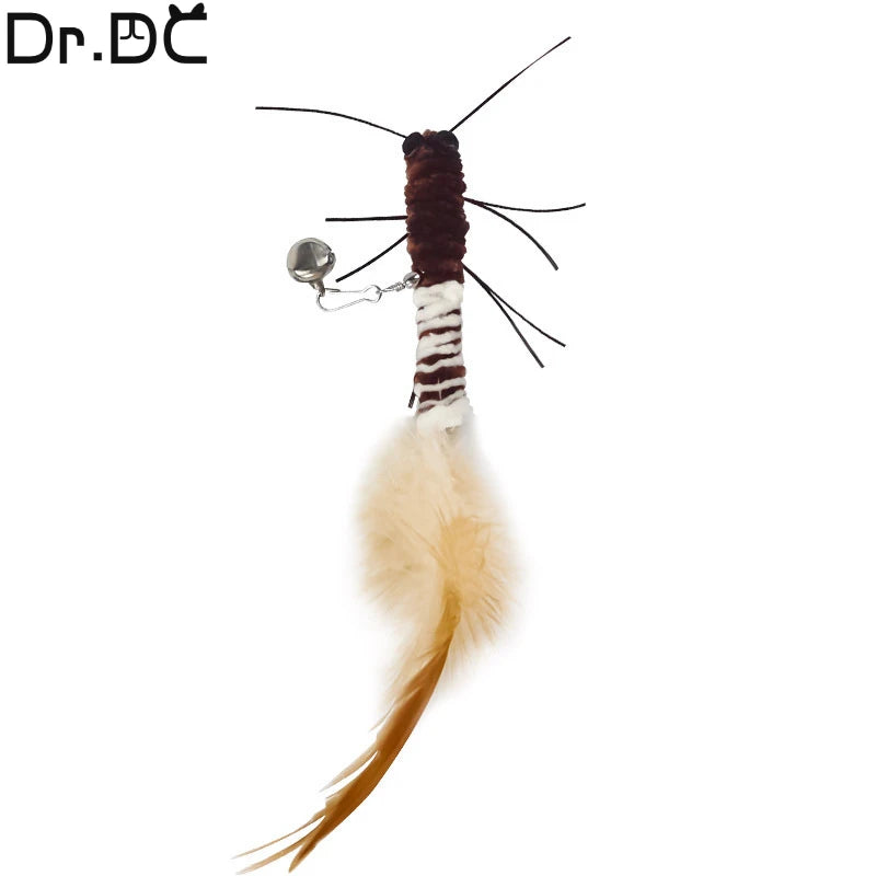 Dr.DC Taquin Chatholdtton tête mit O. Sans Filholdtton Libellule Plume Chat Fournitures Interaktive Amusing Chat Jouet Accessoires