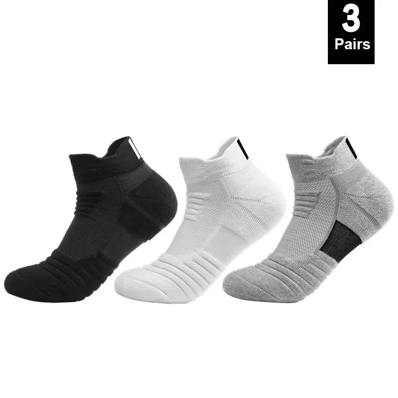 HSS 6/3/1 Paar neue Männer Sport Laufen Fitness Flug kurze Röhre Socken Damen Handtuch unten Basketball Socken einfarbig schwarze Socken