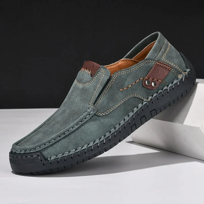 Business Casual Handgenähte Herren-Slipper in Übergrößen Frühling Herbst Neuer Stil Cross-Border Bean Bean Schuhe mit Gummisohle