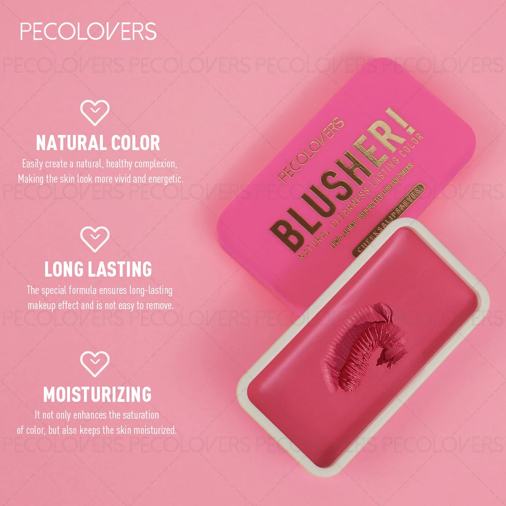 1-teiliges wasserfestes, mattes Rouge, Make-up-Look mit natürlichem Finish, Verwendung für Augen, Wangen, Lippen, Konturierung und Highlight-Rouge-Make-up
