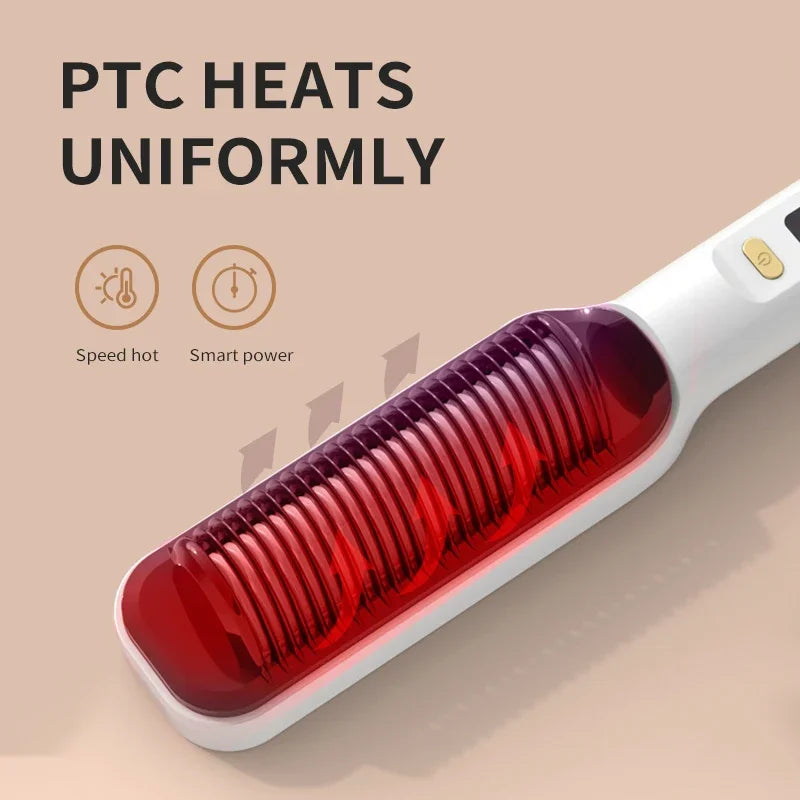 Elektrische Heizung Gerade Kamm Doppel Verwenden LCD Elektrische Haarglätter Curler Anti-Verbrühungen Styling Werkzeug Richt Pinsel