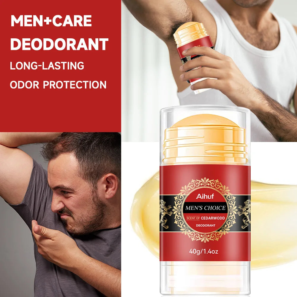 AIHUF Unisex 40g Deodorant-Stick mit Zedernholz- & Pfirsich-Duft Tragbares Dreh-Design Langanhaltend 72h Deodorant für Empfindliche Haut