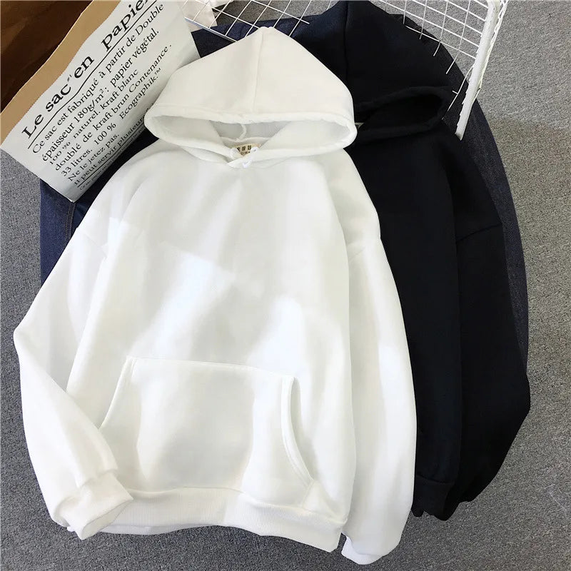 Frauen Casual Drucken Lose Hoodies Frühling Langarm Mit Kapuze Sweatshirt Harajuku Einfache Tops Faul Stil Pullover 2023 Streetwear