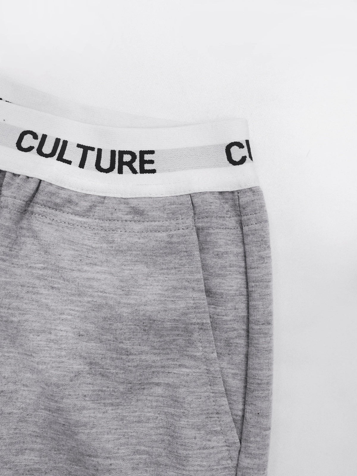 Damen-Jogginghose mit weitem Bein, 4 Farben, elastische Taille, „KULTUR“-Bund, bequeme Freizeithose