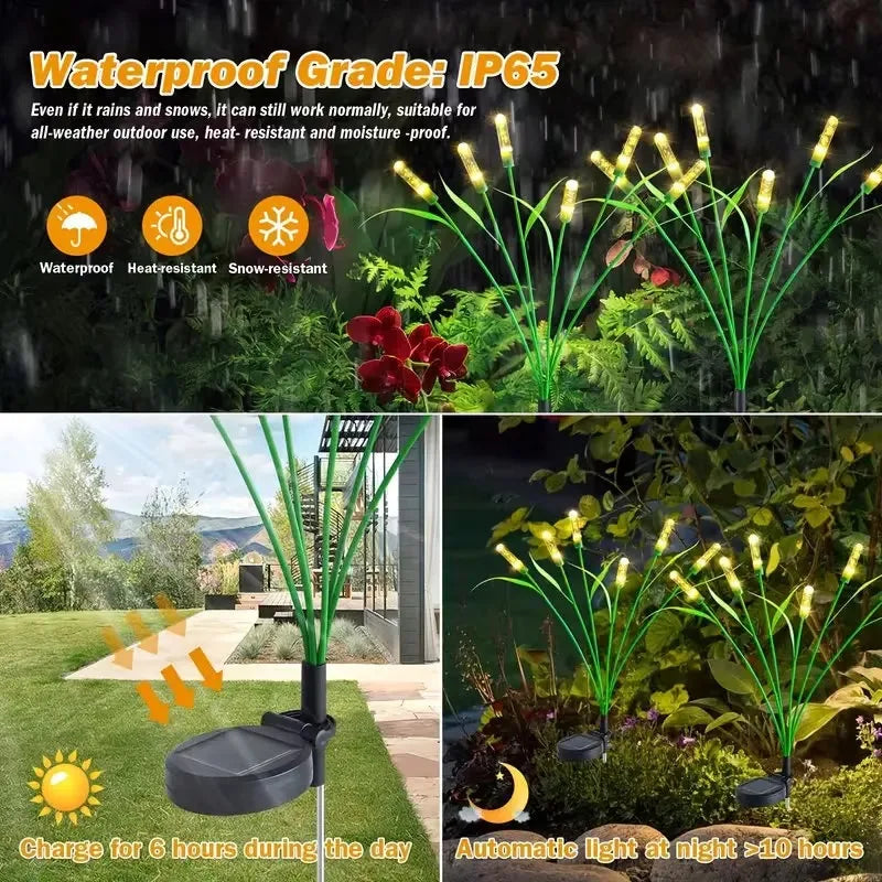 Solar-LED-Feuerwerkslichter für den Außenbereich, Löwenzahn-Rasenlampe, schwingende Starburst-Landschaftsbeleuchtung, 1–4 Stück, für Hof, Terrasse, Gartendekoration