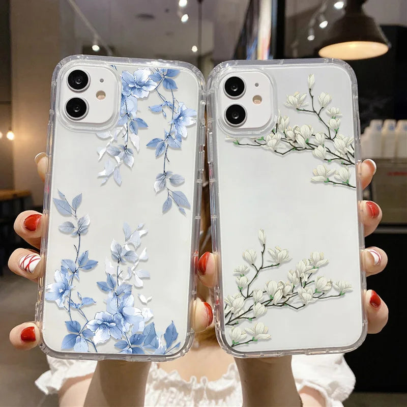 Blume Handyhülle für iPhone 17 Pro Hülle iPhone 16 14 13 11 12 15 Pro Max Air SE XR 7 8 Plus Silikon Soft TPU Clear Cover Funda