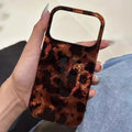 Luxuriöse braune schwarze Leopardenmuster-Hüllen für iPhone 17 Pro Max 16 13 14 12 15 14Plus 13Pro 11Promax 7 8 Plus Vortex-Musterhülle