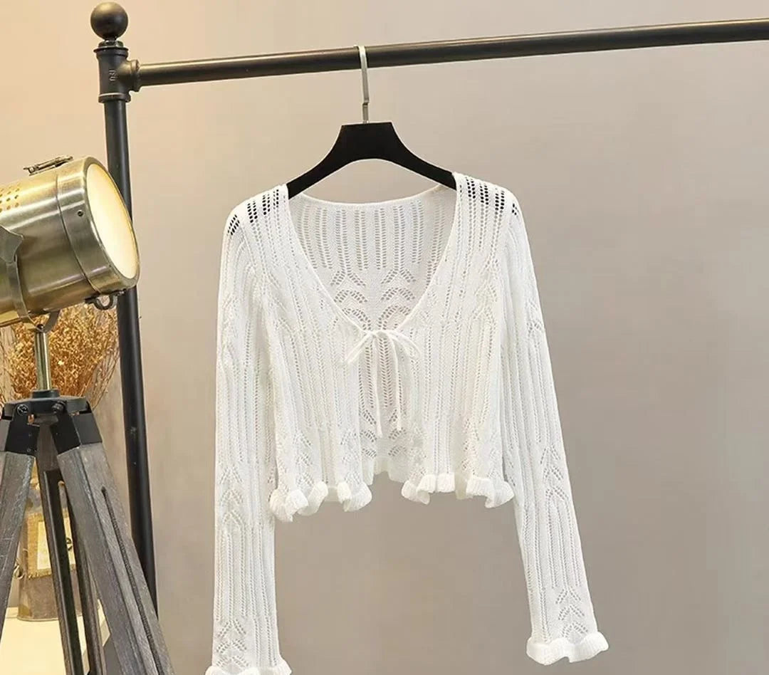2026 Sommer Langarm Vintage National Trend Damenbekleidung Ausgehöhlte Spitze Patchwork Chiffon Hemden Damen Blusen Großhandel