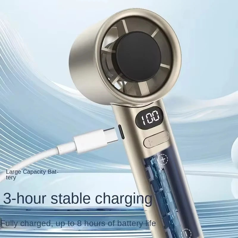 Lenovo Mini-Handventilator, 120 Geschwindigkeiten, tragbare, blattlose Tischventilatoren, wiederaufladbar, sofortige Kühlung mit Eismodus, für Männer und Frauen, neu