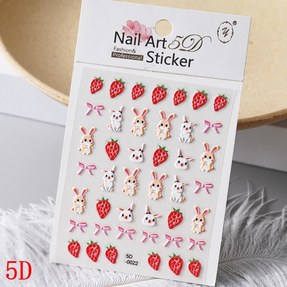 1Pc 3D Cartoon Nette Katze Nagel Kindliche Aufkleber Nette Kitty Welpen Hund Selbstklebende Nail art Haustier Tiere Maniküre schöne Aufkleber *