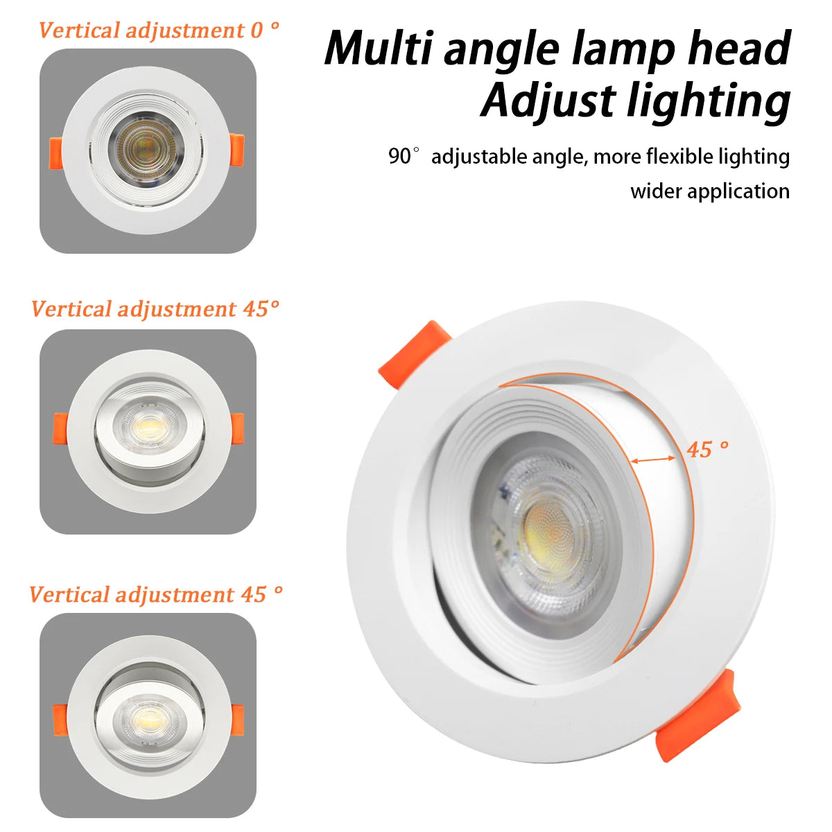 1-10 Stück 7W 3 CCT LED Farbwechsel 3000K 4000K 6000K LED-Deckenstrahler Einbauleuchte AC 110V 220V Einstellbar 90° °   Beleuchtungsspot