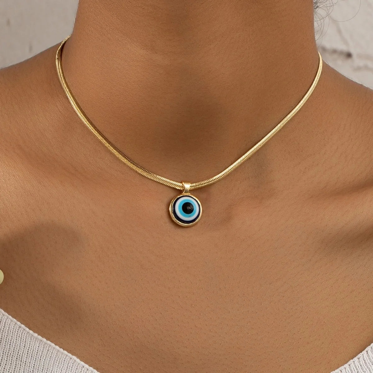 Glücksbringer Doppelschichtige Zirkon Böser Blick Halsketten für Damen und Herren Türkisches Auge Anhänger Halskette Party Schmuck Geschenk