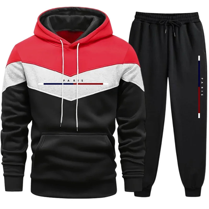 Lässige Qualität, heißer Verkauf, Herren-Trainingsanzug, modischer Kapuzenpullover, dreifarbiges Sweatshirt und Jogginghose, tägliche Sportbekleidung, Herrenanzug, Komfort, Sport