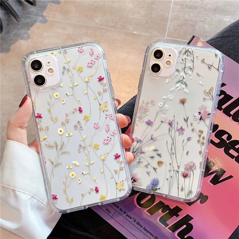 Blume Handyhülle für iPhone 17 Pro Hülle iPhone 16 14 13 11 12 15 Pro Max Air SE XR 7 8 Plus Silikon Soft TPU Clear Cover Funda
