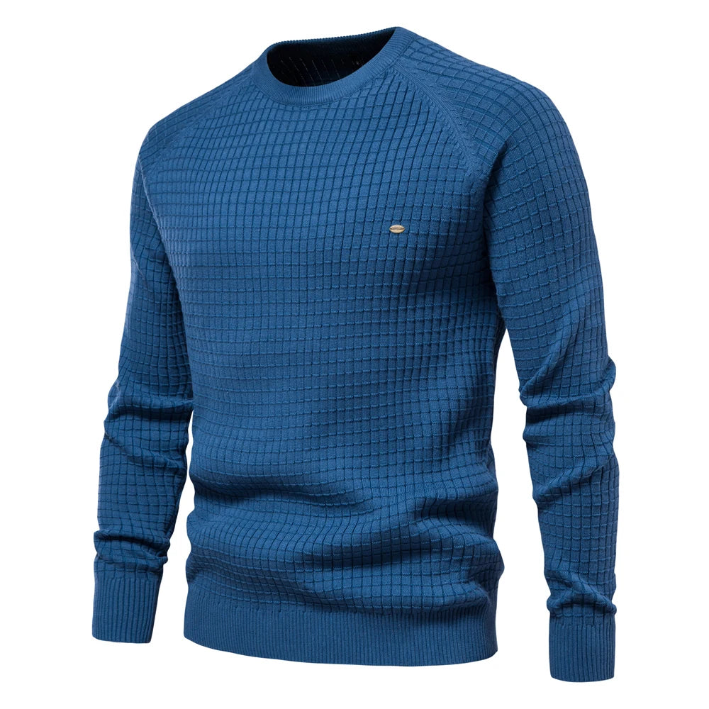 AIOPESON 100% Baumwolle Männer Pullover Soild Farbe Oansatz Hohe Qualität Mesh Pullover Männlichen Neue Winter Herbst Grundlegende Pullover für Männer