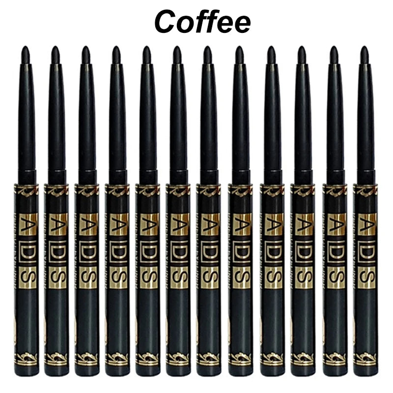 1/5/12 Stück schwarze, braune Eyeliner-Stifte, langlebig, wasserfest, wischfest, drehbar, für auffälliges Augen-Make-up