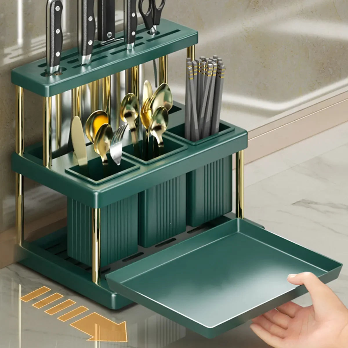 Küche Messer Halter Multifunktions Cutter und Besteck Abtropffläche Rack PP Platzsparende Küche Utensil Organizer Rack Neue