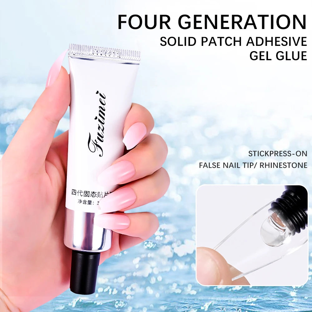 30 g ultrastarker Nagelspitzenkleber, schnell trocknender Gelkleber für transparente Spitzen und künstliche Nägel, UV-/LED-Härtung für Nageldesign