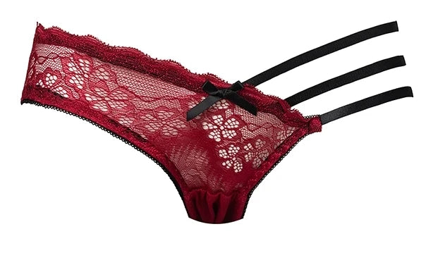 Eleganter, rückenfreier BH mit tiefem V-Ausschnitt, transparentes rotes Spitzen-Bralette für kleine Brust, dünnes Raff-Dessous-Set für Damen, tushy Bright Red Plunge AB