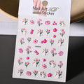 1Pc 5D Geprägte Kawaii Floral Schmetterling Nagel Aufkleber 3D Cartoon Bogen Kaninchen Erdbeere Klebe Aufkleber Urlaub Nagel Sliders