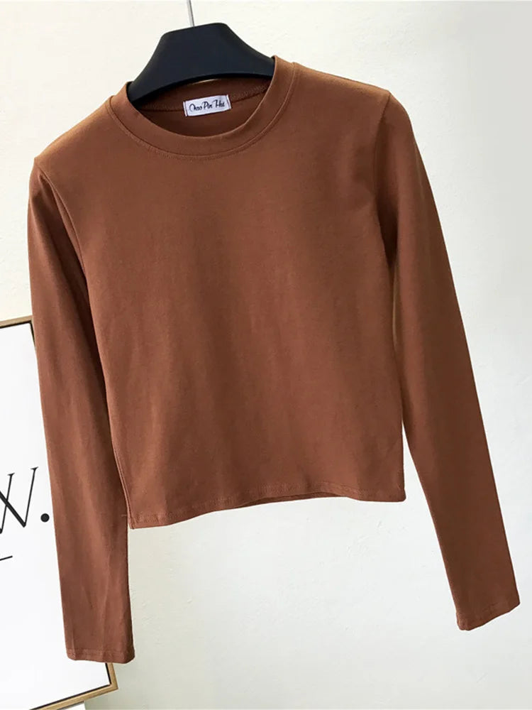Sexy frauen Kleidung Oansatz Langarm Nabel Herbst Basis frauen Kleidung Mode Lässig Ropa Mujer