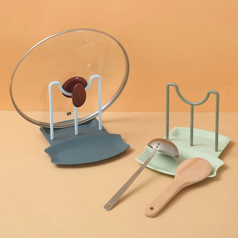Küche Organizer Topf Deckel Lagerung Rack Regal Pfanne Trocknen Ständer Arbeitsplatte Punch-freies Löffel Pad Lagerung Halterung Hause zubehör