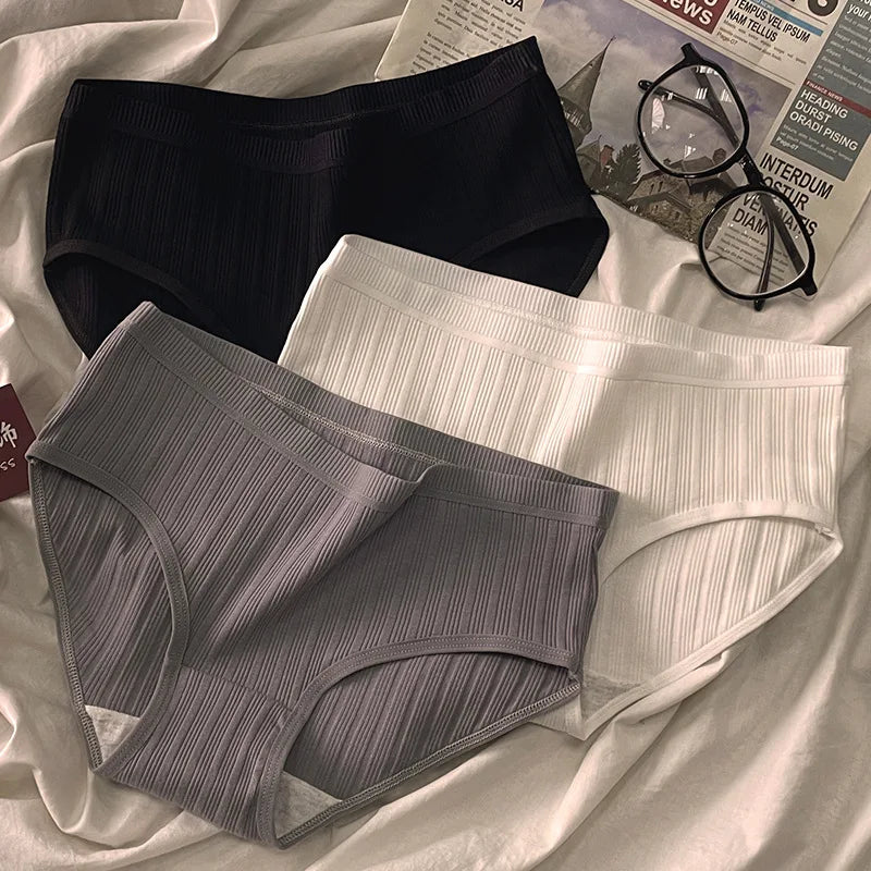 3 Teile/satz Baumwolle Höschen Mid-Taille frauen Unterwäsche Weibliche Atmungsaktive Unterhose Mädchen Einfarbig Briefs Kurze Sexy Dessous