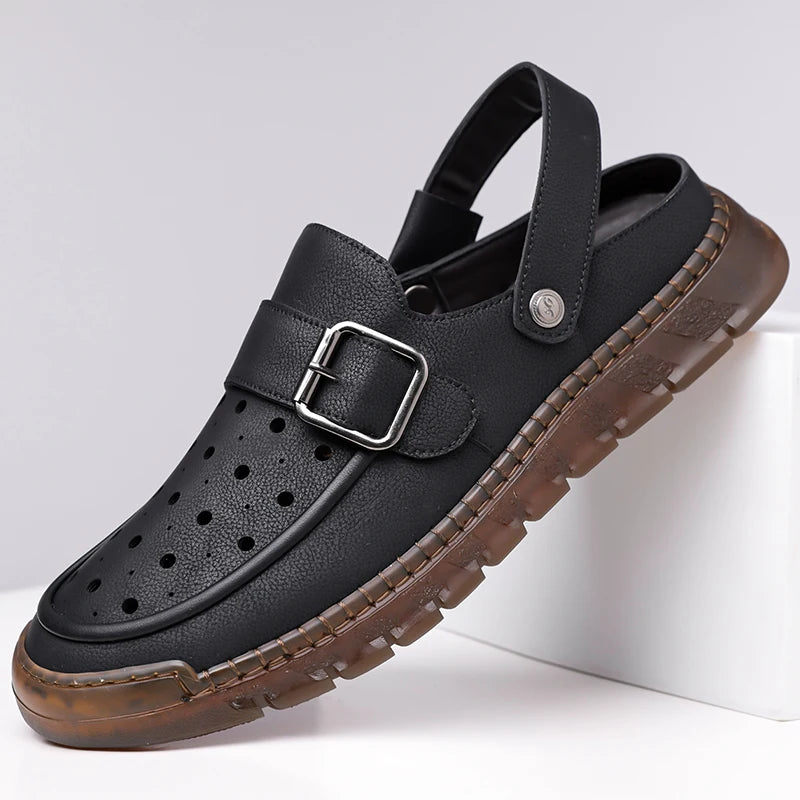Modische Herren-Hohlschuhe, atmungsaktive Cut-Out-Schuhe für den Sommer, rutschfeste Fahrerschuhe für den Außenbereich-XH608