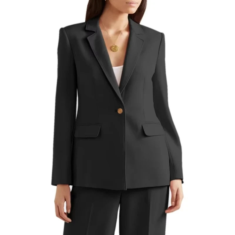 Rosa Damenanzug, 2-teilig, luxuriös, einfarbig, formell, lässig, für Hochzeit, Bankett, Arbeit, Büro, Set, Jacke mit Hose