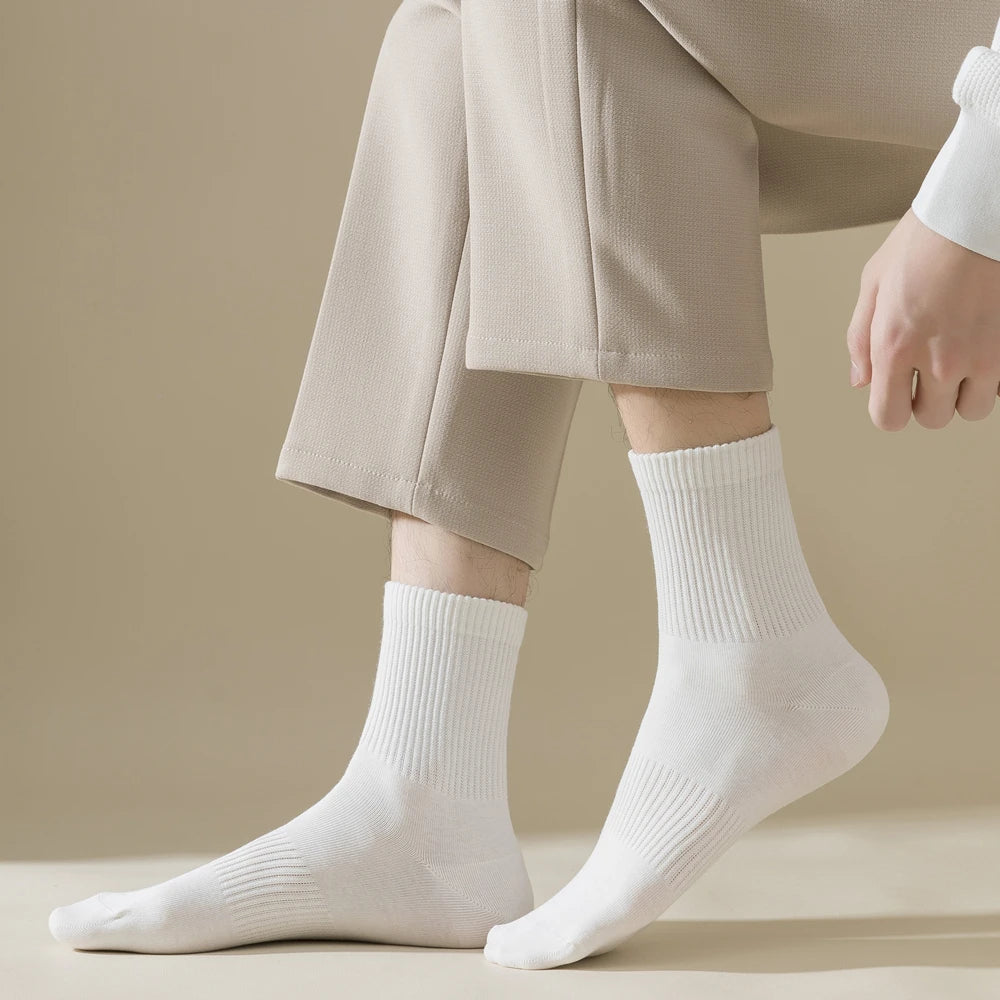 1 Paar Herren-Röhrensocken aus 100 % Baumwolle, 4 Größen, Schwarz, Weiß, klassisch, atmungsaktiv, Absorption, Damen, Sport, Boot, kurze Socken, vier Jahreszeiten