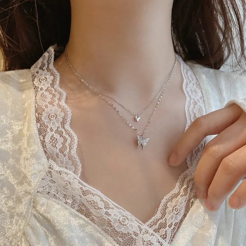 Aihua Mode Minimalistische Runde Opal Anhänger Halskette für Frauen Geometrische Schlüsselbein Ästhetische Kette Sommer Schmuck Zubehör