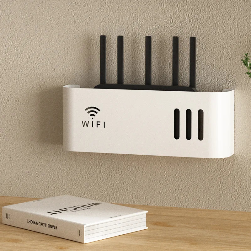 An der Wand montiertes kabelloses WIFI-Router-Regal aus ABS-Kunststoff, Aufbewahrungsbox, Router-Rack, Kabel-Stromhalterung, Organizer-Box für Wohnzimmer