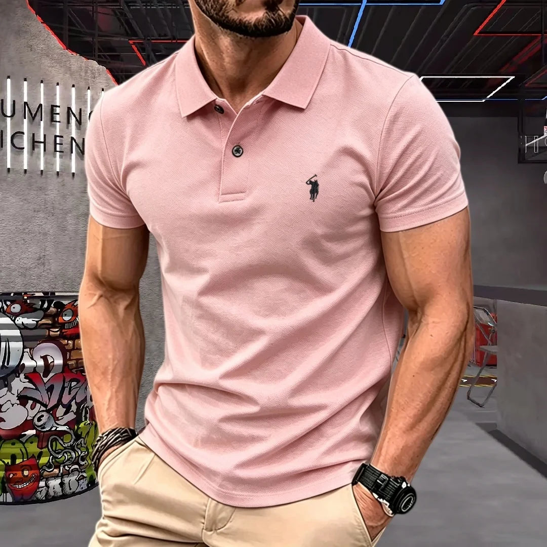 100% reine Baumwolle, hochwertiges Marken-Herren-Poloshirt mit kurzen Ärmeln, Sommer 2026, luxuriöses Mode-Golf-Oberteil mit Pony-Stickerei, lässiges T-Shirt