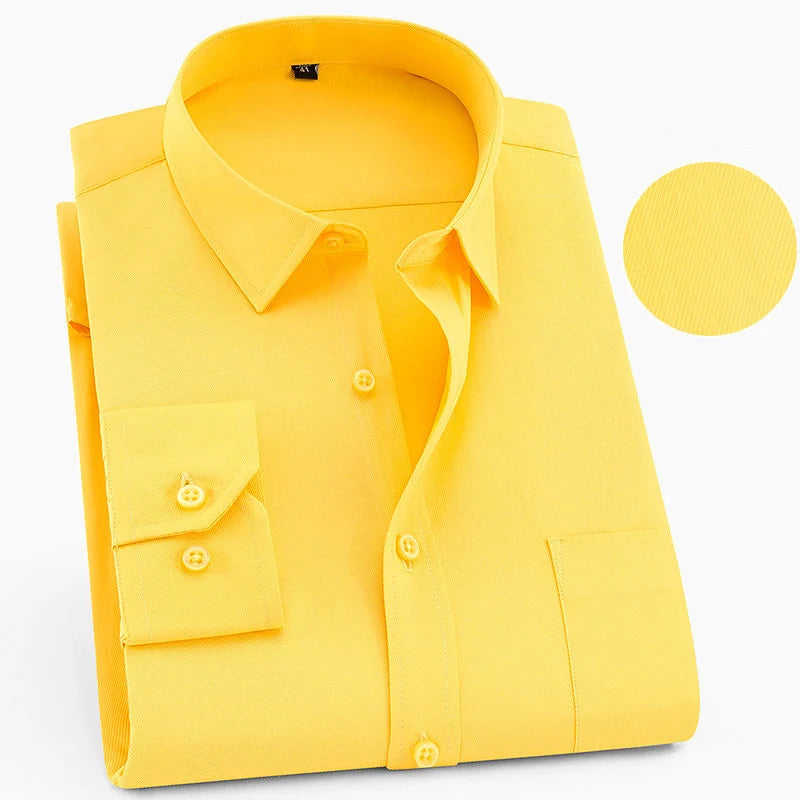 Top-Qualität Herren Business lässig Langarmhemd klassische gestreifte karierte männliche soziale Hemden für Mann lila blau