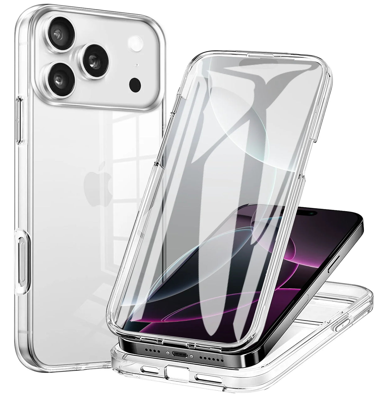 360 °   Ganzkörper-Schutzhülle, doppelseitig, transparent, für iPhone 17, Air 16 E, 15 14 Plus, 13 12 Mini 11 Pro Max, stoßfeste Abdeckung